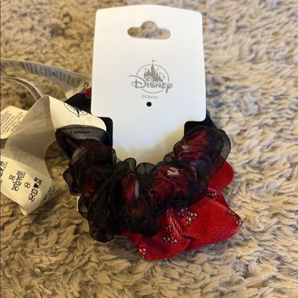 Disney Accessories - Disney Black and Red Hair Scrunchies